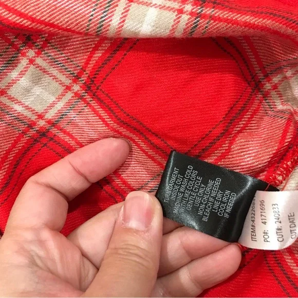 Torrid Women Plus 4X Soft Flannel Plaid Tunic Top Orange Button Long Sleeve New - Picture 8 of 8